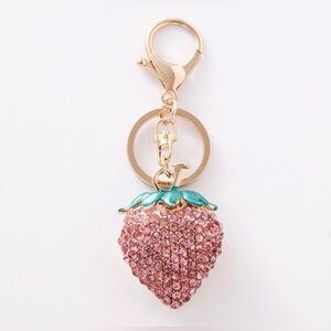 Bestleey Crystal Strawberry Keychain bag charm• NWOT